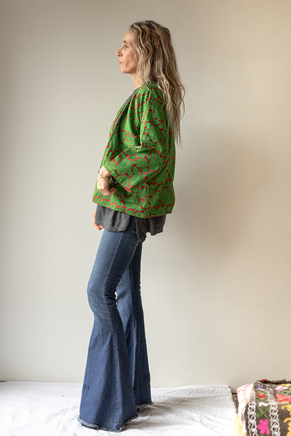 Rose Limited Edition Kimono Jacket (Forest Green)